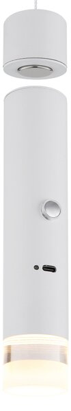 PELO LED függőlámpa, matt fehér, Ø3,8 cm, 2W, 60 lm, 3000 K