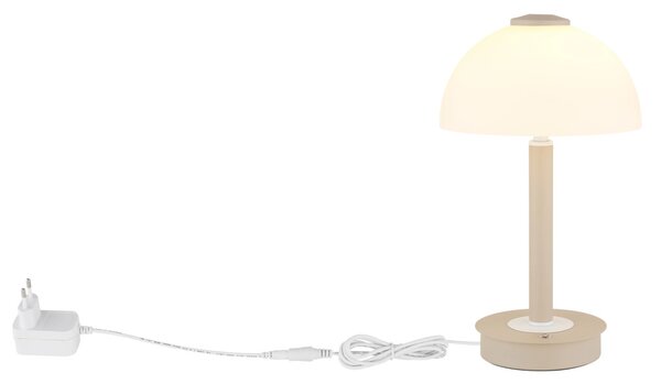 ULDIN LED asztali lámpa, homokszínű, Ø18 cm, 7W, 255 lm, 3000 K