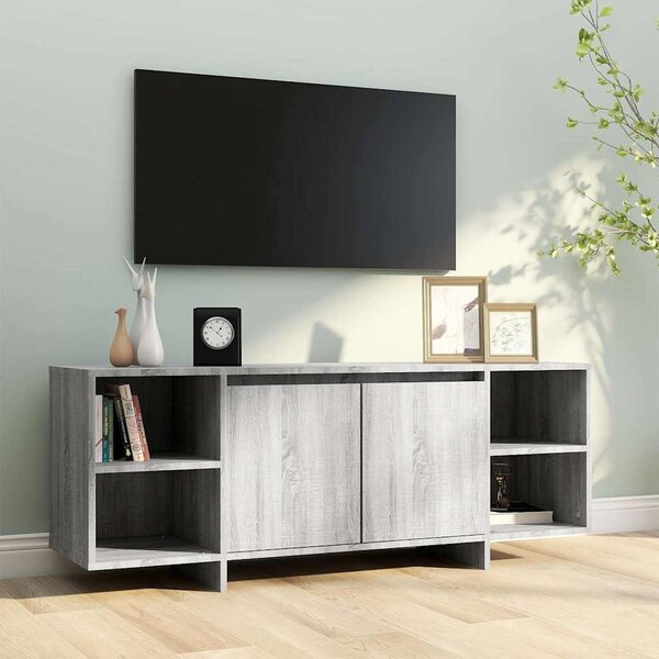 Szürke sonoma színű szerelt fa TV-szekrény 130 x 35 x 50 cm
