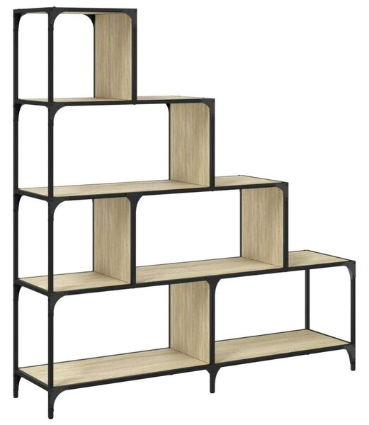 VidaXL 4 Polcos Fa Könyvespolc - Sonoma Tölgy - 139x33,5x149 cm
