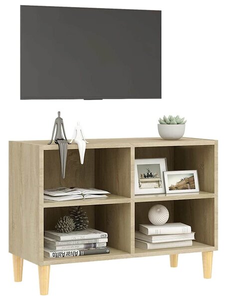 Sonoma-tölgyszínű TV-szekrény tömör falábakkal 69,5x30x50 cm