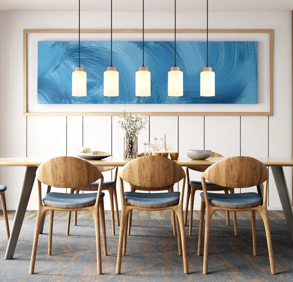 ROWENA függőlámpa, barna, 100 cm, 5×E27