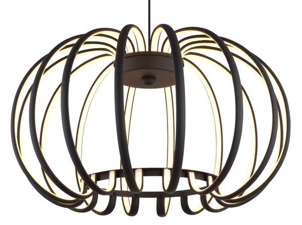 RIBBON LED függőlámpa, matt fekete, Ø40 cm, 40W, 2680 lm, 3000 K