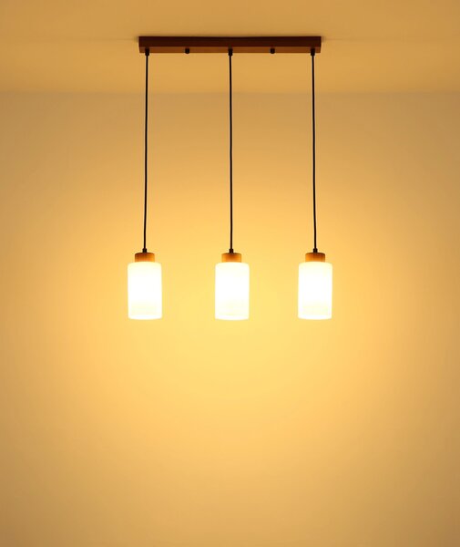 ROWENA függőlámpa, barna, 60 cm, 3×E27