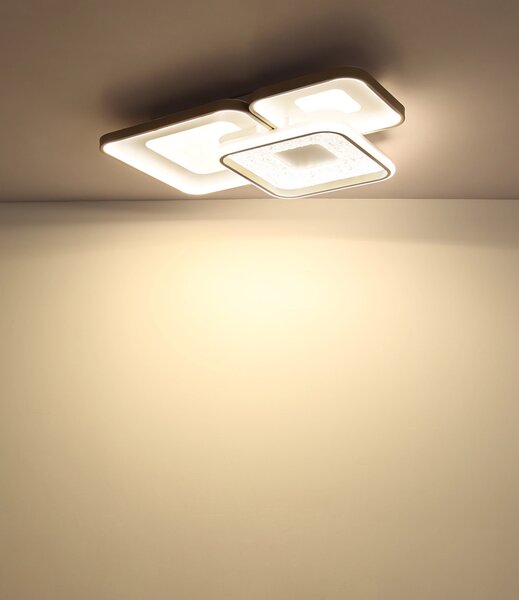MOSAIKO LED mennyezeti lámpa, matt fehér, 65 cm, 55W, 2900 lm, 2700–6000 K