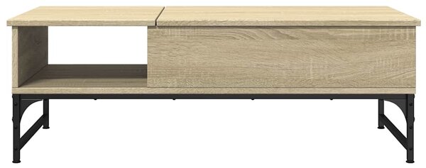 Sonoma tölgy szerelt fa és fém dohányzóasztal 100 x 50 x 35 cm