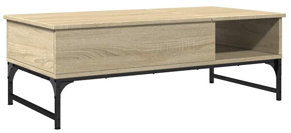 Sonoma tölgy szerelt fa és fém dohányzóasztal 100 x 50 x 35 cm