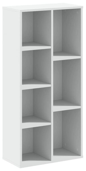 Fehér szerelt fa könyvespolc 50 x 25 x 105 cm