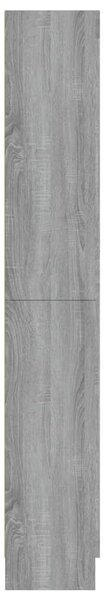 Szürke sonoma szerelt fa vitrinszekrény 82,5x30,5x185 cm