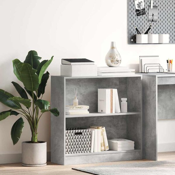 Betonszürke forgácslap könyvespolc 80 x 24 x 75 cm