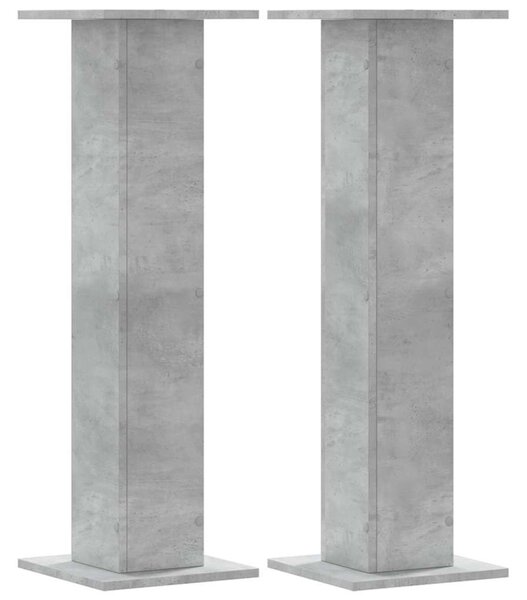 2 db betonszürke szerelt fa növénytartó állvány 30 x 30 x 95 cm