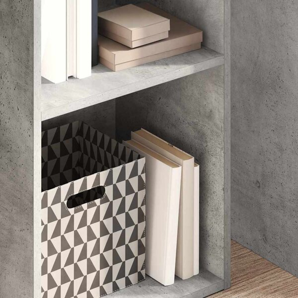 Betonszürke szerelt fa könyvespolc 40 x 30 x 152 cm