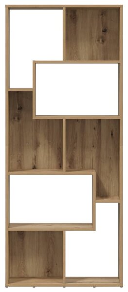 Műfából készült kézműves tölgyfa könyvespolc 67 x 24 x 161 cm