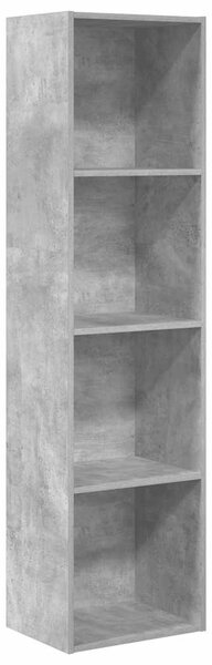 Betonszürke szerelt fa könyvespolc 40 x 30 x 152 cm