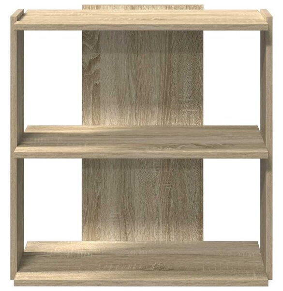 3 szintes sonoma tölgy színű szerelt fa könyvespolc 60x30x60 cm