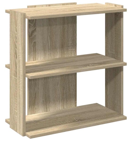 3 szintes sonoma tölgy színű szerelt fa könyvespolc 60x30x60 cm