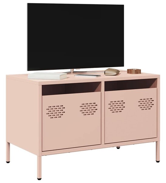 Rózsaszín hidegen hengerelt acél TV-szekrény 68 x 39 x 43,5 cm