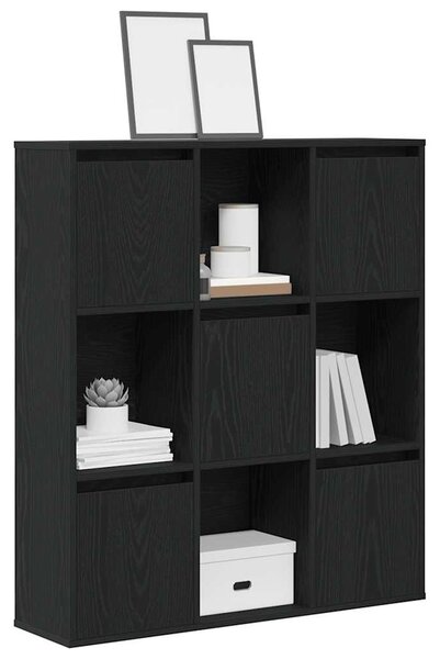 Könyvespolc fekete tölgy 89x24x101,5 cm Gépesített fa