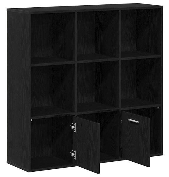 Fekete tölgy színű szerelt fa könyvszekrény 98x29x97,5 cm