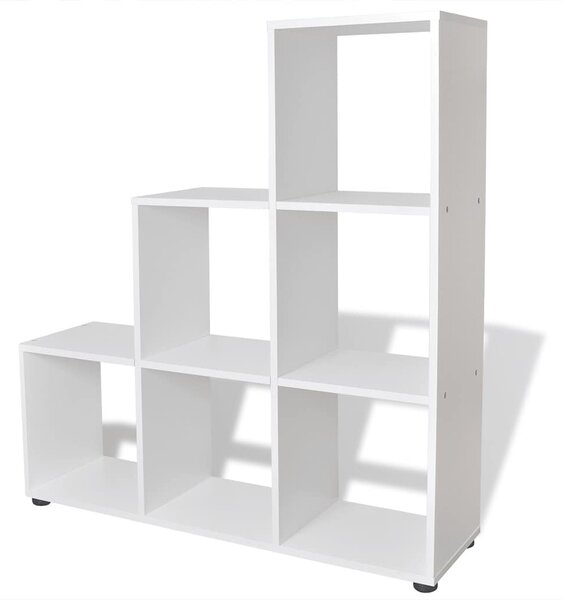 Fehér lépcső könyvespolc/vitrines polc 107 cm