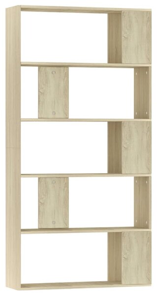 Sonoma tölgy szerelt fa könyvszekrény/térelválasztó 80x24x159cm