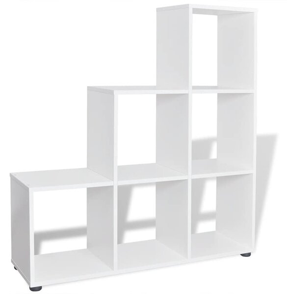 Fehér lépcső könyvespolc/vitrines polc 107 cm