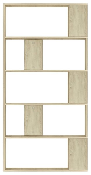 Sonoma tölgy szerelt fa könyvszekrény/térelválasztó 80x24x159cm