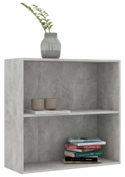 2 szintes betonszürke forgácslap könyvszekrény 80x30x76,5 cm