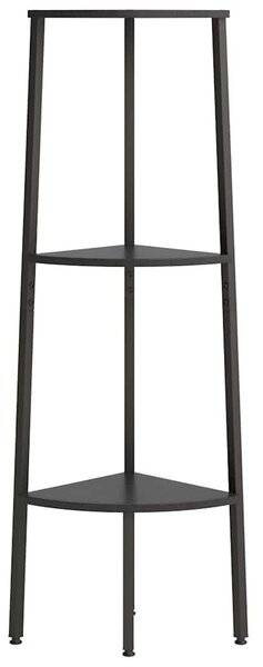 3 szintes fekete sarokpolc 45,5 x 31,5 x 120 cm