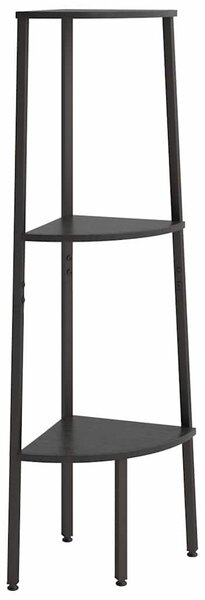 3 szintes fekete sarokpolc 45,5 x 31,5 x 120 cm