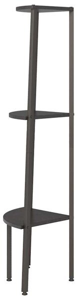 3 szintes fekete sarokpolc 45,5 x 31,5 x 120 cm