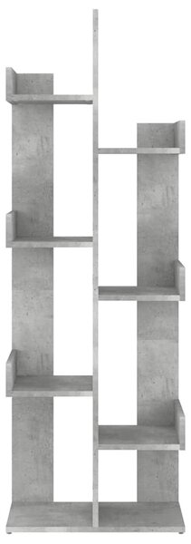 Betonszürke szerelt fa könyvszekrény 48 x 25,5 x 140 cm