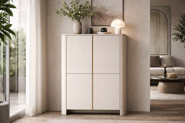 Sorrenti magas komód 103 cm – kasmír / arany