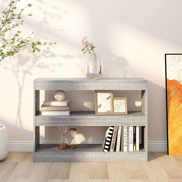 Szürke sonoma színű könyvszekrény/térelválasztó 100x30x72 cm