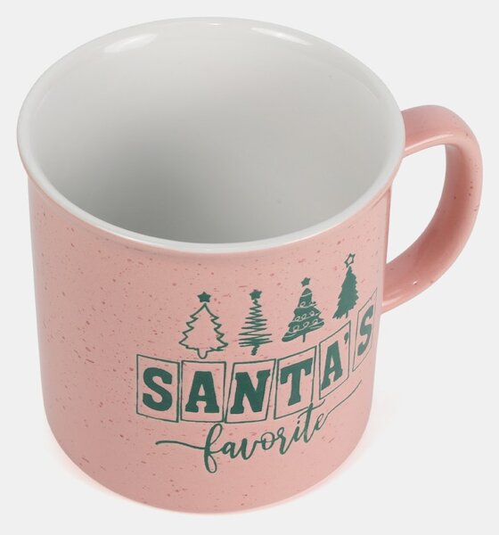 Sinsay - Karácsonyi bögre „Santa’s Favorite” felirattal - pasztellpink