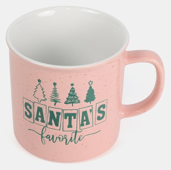 Sinsay - Karácsonyi bögre „Santa’s Favorite” felirattal - pasztellpink
