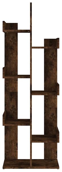 Füstös tölgy színű szerelt fa könyvszekrény 48 x 25,5 x 140 cm