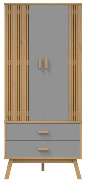 VidaXL OLDEN szürke és barna tömör fenyőfa gardrób 76,5 x 53 x 172 cm