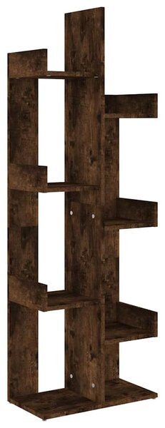 Füstös tölgy színű szerelt fa könyvszekrény 48 x 25,5 x 140 cm
