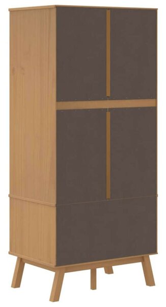 VidaXL OLDEN szürke és barna tömör fenyőfa gardrób 76,5 x 53 x 172 cm