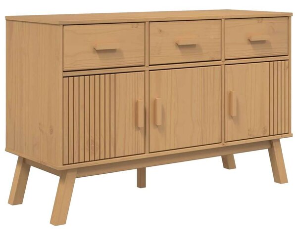 VidaXL OLDEN Tömör Fenyőfa Tálalószekrény - 114x43x73,5 cm