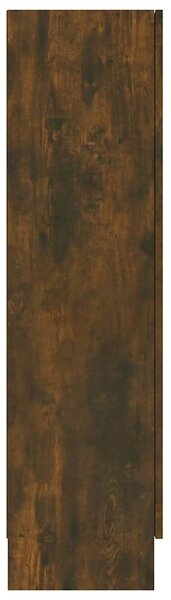 Füstös tölgyszínű szerelt fa vitrinszekrény 82,5x30,5x115 cm