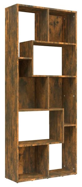 Füstös tölgy színű szerelt fa könyvszekrény 67 x 24 x 161 cm