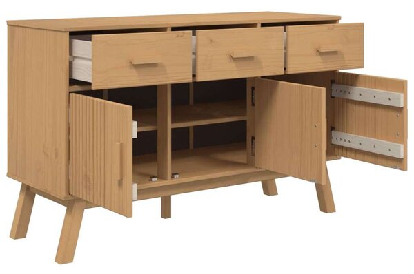 VidaXL OLDEN Tömör Fenyőfa Tálalószekrény - 114x43x73,5 cm