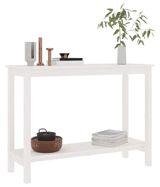 Fehér tömör fenyőfa tálalóasztal 110 x 40 x 80 cm