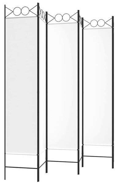 6-paneles fehér szövet térelválasztó 240 x 200 cm