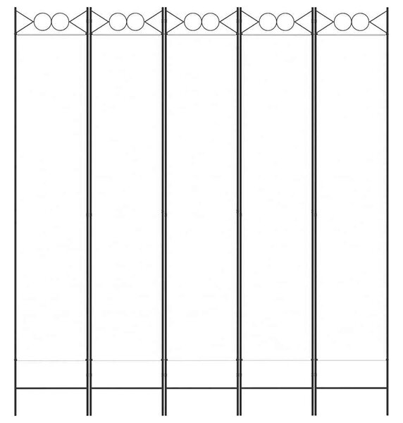 Fehér 5 paneles paraván 200x220 cm szövet