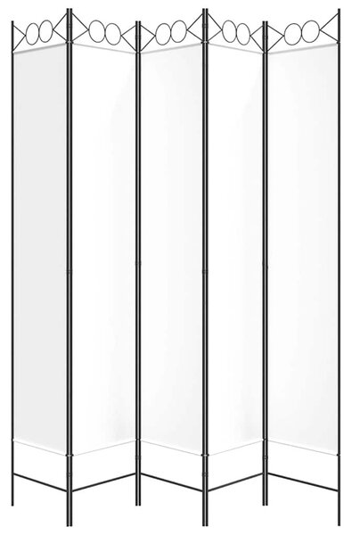 Fehér 5 paneles paraván 200x220 cm szövet