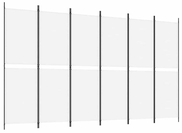 6 paneles fehér szövet térelválasztó 300x180 cm