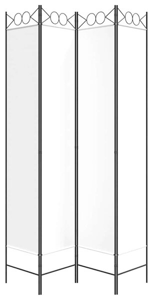 4 paneles fehér szövet térelválasztó 160x220 cm